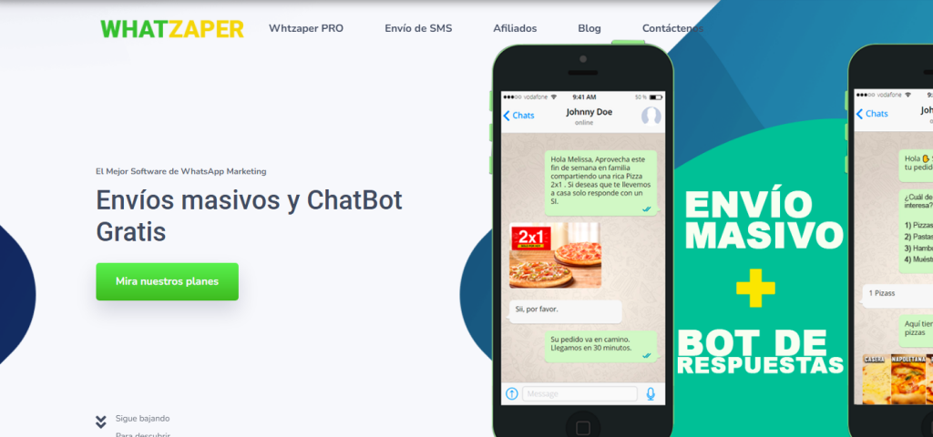 Portal web Whatzapper  softwares para WhatsApp Business